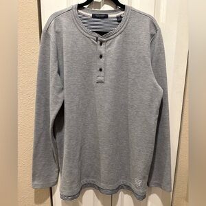 Scotch&Soda Amsterdam Couture Men’s Henley Long Sleeve Shirt Gray, size XL